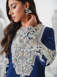 Astral Starry Night Embroidery on Sleeves and Neckline